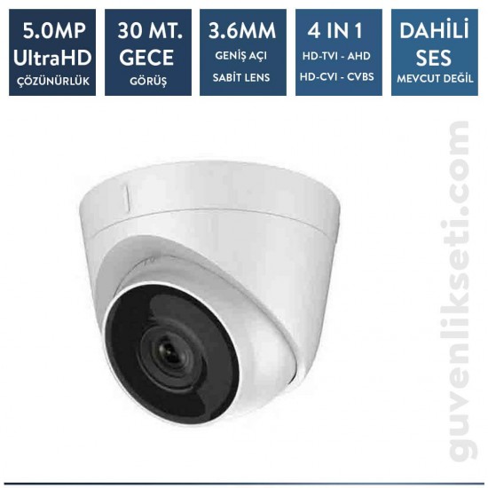 Techvision TC-12536H 5mp Plastik Dome Kamera (30mt Ir)